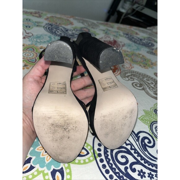 ASOS Platform Heeled Animal Print Sandal Faux Suede Size 5 - Picture 7 of 10